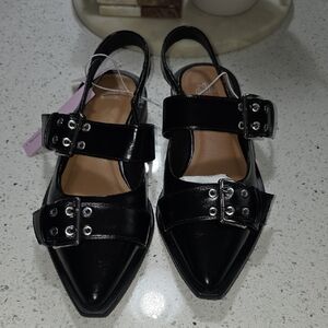 Wild Fable Black Buckle Flats